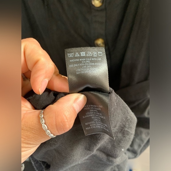 Anthropologie Oahu Black Off the Shoulder Midi Dress Linen Blend Milkmaid 20W - Picture 13 of 13